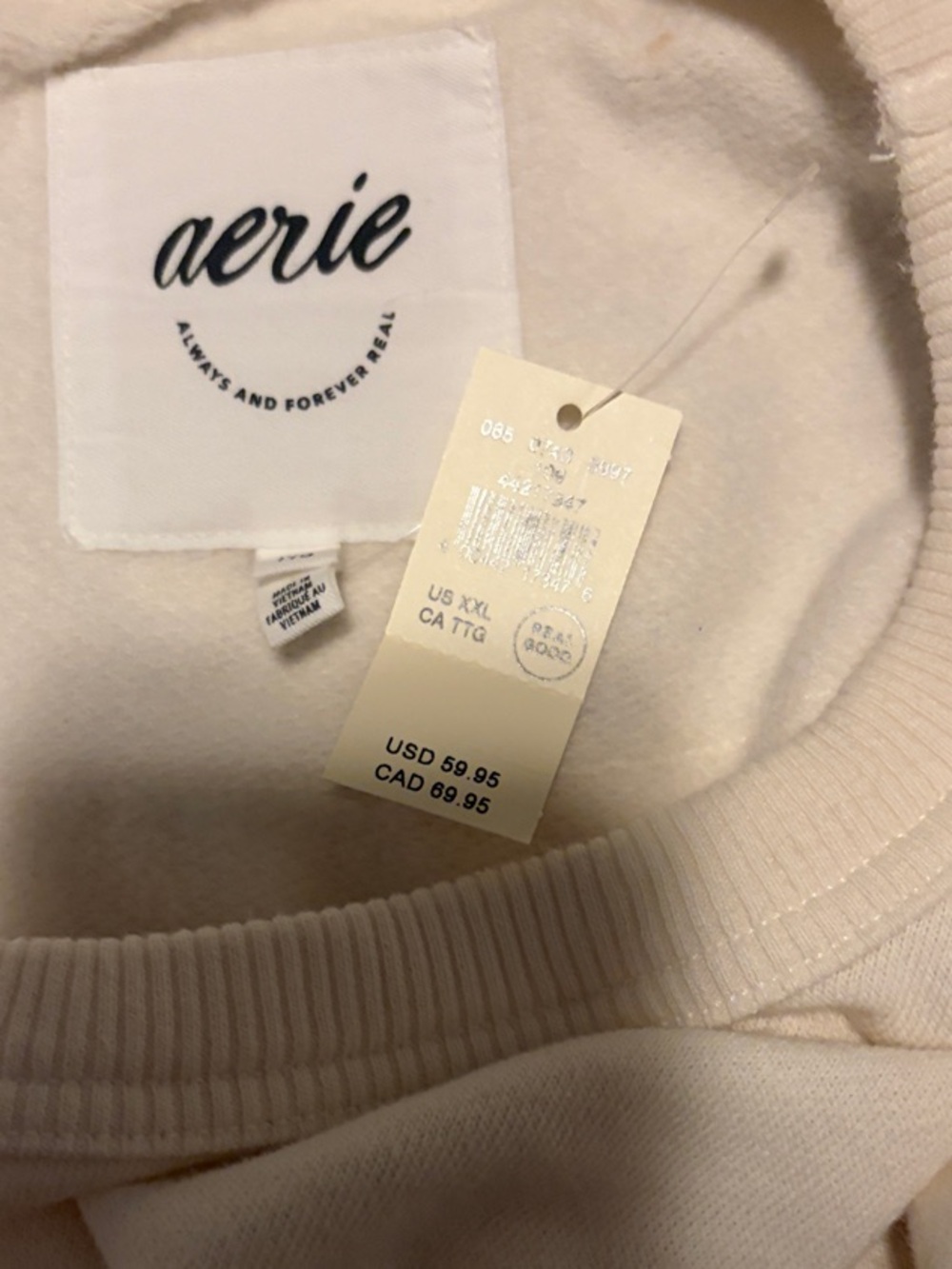 aerie Cream Bandana-Print Crewneck Sweatshirt - Picture 3 of 5